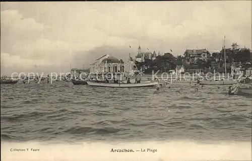 AK / Ansichtskarte Arcachon Gironde La Plage Bateaux Kat. Arcachon