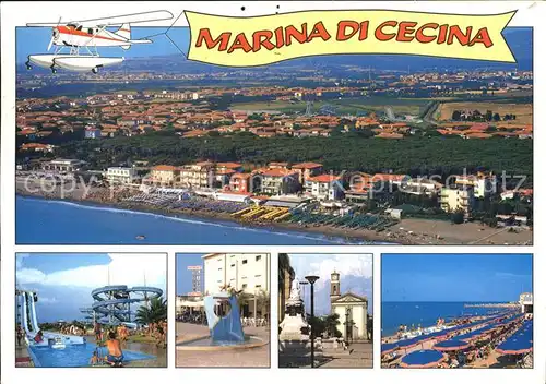 AK / Ansichtskarte Marina di Cecina Fliegeraufnahme Freibad Strand