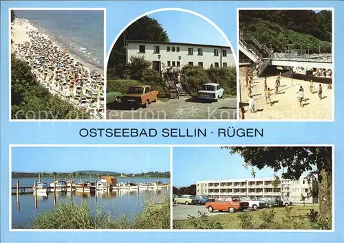 AK / Ansichtskarte Sellin Ruegen FDGB Erholungsheim Freitreppe zum Strand Bootssteg Selliner See Kat. Sellin Ostseebad