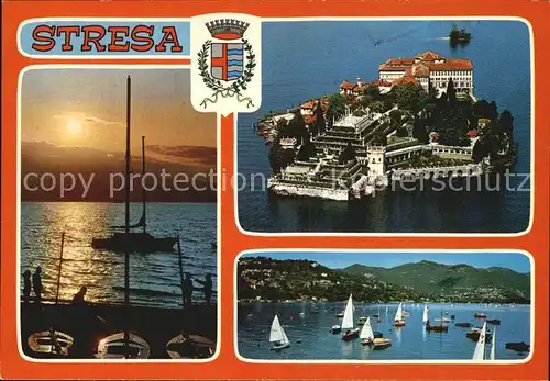 AK / Ansichtskarte Stresa Lago Maggiore Abendstimmung Segeln Insel Schloss