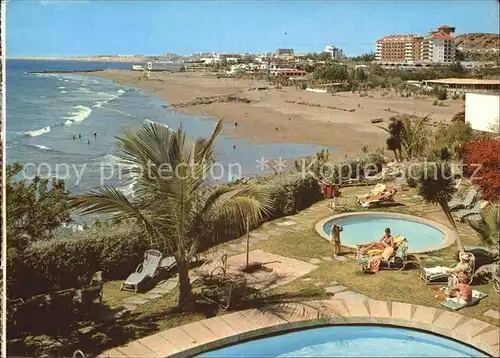 AK / Ansichtskarte Playa de San Augustin Gran Canaria Panorama Strand Palmen Swimming Pool Kat. Spanien