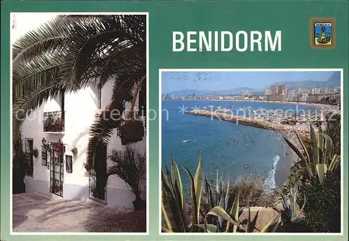 AK / Ansichtskarte Benidorm Panorama Kueste Strand Haus unter Palmen Kat. Costa Blanca Spanien