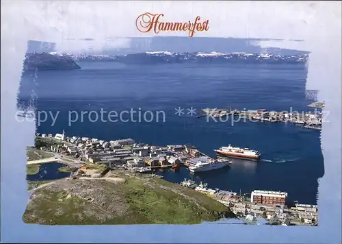 AK / Ansichtskarte Hammerfest Panorama Blick ueber den Hafen Kat. Hammerfest