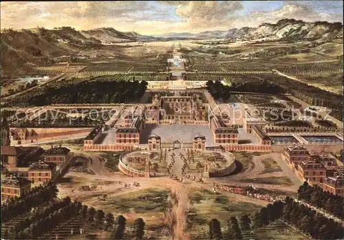 AK / Ansichtskarte Versailles Yvelines Chateau et les jardins en 1668 Tableau de Pierre Patel Kuenstlerkarte Kat. Versailles