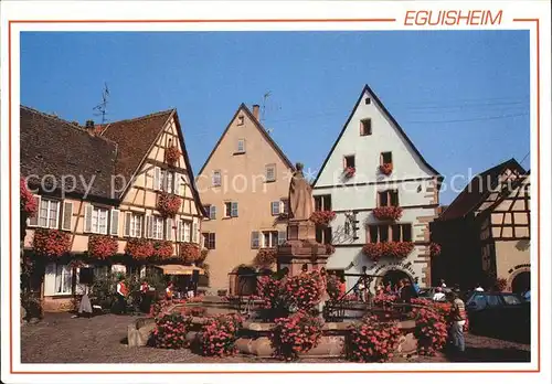 AK / Ansichtskarte Eguisheim Haut Rhin Place Saint Leon et Caveau Kat. Eguisheim