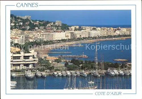 AK / Ansichtskarte Cannes Alpes Maritimes Panorama Port Plage Kat. Cannes