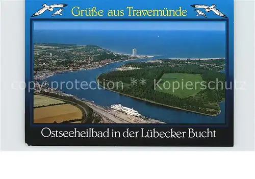 AK / Ansichtskarte Travemuende Ostseebad Ostseeheilbad in der Luebecker Bucht Fliegeraufnahme Kat. Luebeck