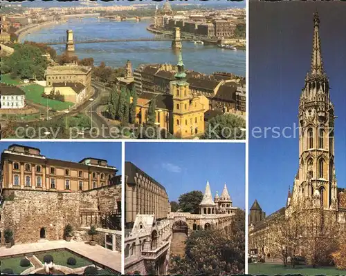 AK / Ansichtskarte Budapest Sehenswuerdigkeiten der Stadt Donau Kirche Schloss Kat. Budapest