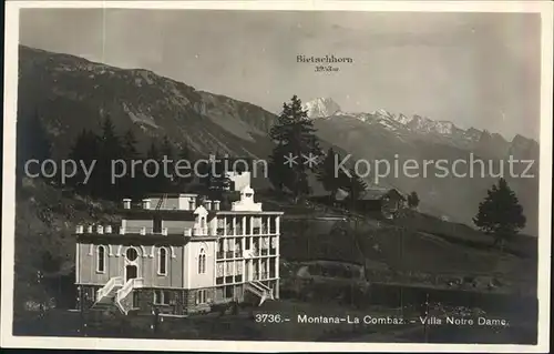 AK / Ansichtskarte Montana Crans La Combaz Villa Notre Dame Bietschhorn Alpenpanorama Kat. Randogne