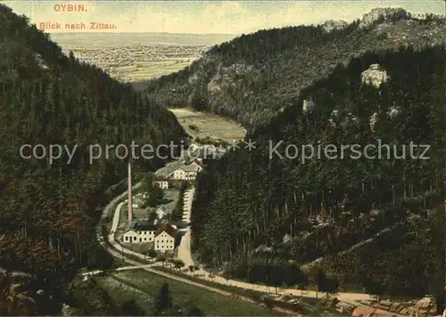AK / Ansichtskarte Oybin Panorama Blick nach Zittau Zittauer Gebirge Kat. Kurort Oybin