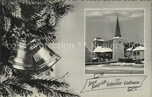 AK / Ansichtskarte Erfweiler Ehlingen Kirche Weihnachtsschmuck Glocken Weihnachtskarte
