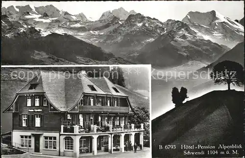 AK / Ansichtskarte Schwendi Thun BE Hotel Pension Alpenblick Alpenpanorama Kat. Thun