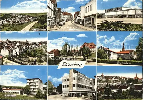 AK / Ansichtskarte Elversberg Grossenbruch Hauptstrasse Turnhalle Pfarrzentrum Gemeindezentrum Post Altenheim