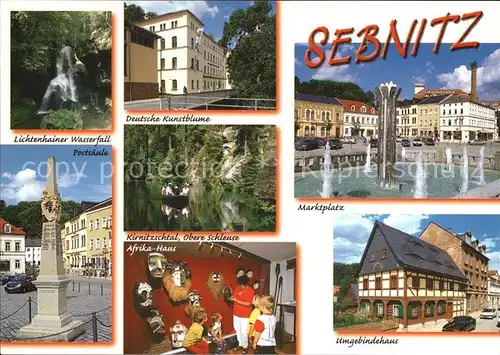 AK / Ansichtskarte Sebnitz Seidenblumenstadt Afrika Haus Postsaeule Kat. Sebnitz