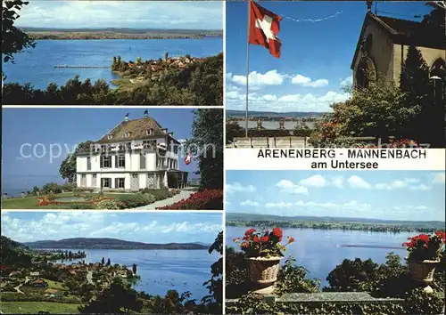 AK / Ansichtskarte Arenenberg Napoleon Museum Schloss Schweizer Flagge Untersee Bodensee