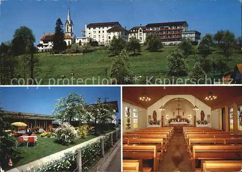 AK / Ansichtskarte St Pelagiberg Kurhaus Marienburg Gartenterrasse Inneres der Kapelle Kat. St Pelagiberg
