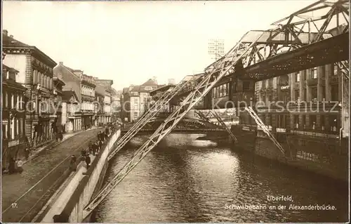 AK / Ansichtskarte Elberfeld Wuppertal Schwebebahn Alexanderbruecke Kat. Wuppertal