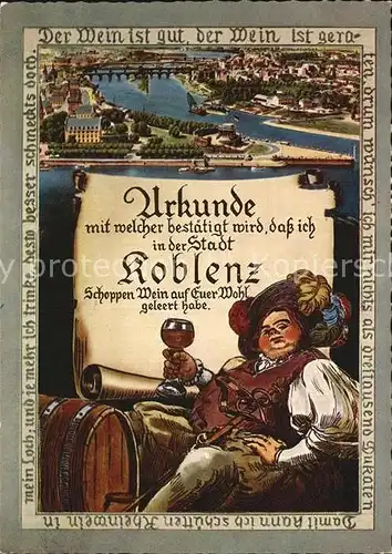 AK / Ansichtskarte Koblenz Rhein Urkunde und Deutsches Eck Kat. Koblenz