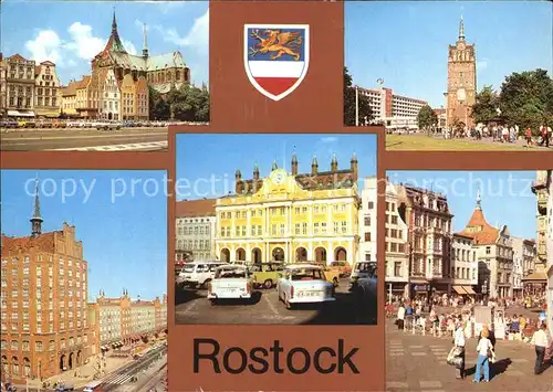 AK / Ansichtskarte Rostock Mecklenburg Vorpommern Thaelmann Platz Kroepeliner Tor Lange Str Rathaus Kroepeliner Str Kat. Rostock