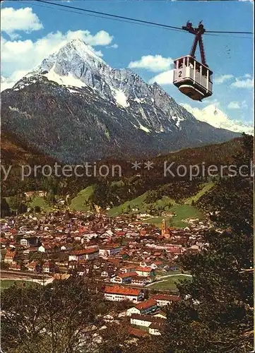 AK / Ansichtskarte Mittenwald Bayern mit Karwendelbahn Wettersteinspitze Kat. Mittenwald