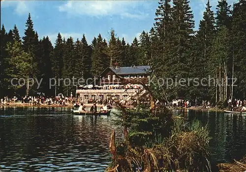 AK / Ansichtskarte Bayerisch Eisenstein Grosser Arbersee mit Arberseehaus Gaststaette Kat. Bayerisch Eisenstein