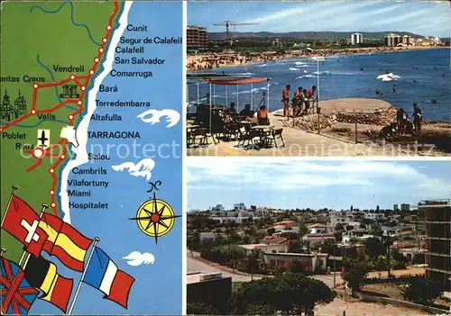 AK / Ansichtskarte Torredembarra Els Munts Playa Strand Landkarte Costa Dorada Kat. Tarragones