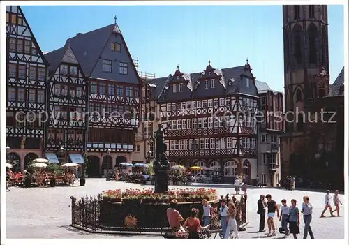 AK / Ansichtskarte Frankfurt Main Altstadt Roemerberg Fachwerkhaeuser Brunnen The Germany Collection Kat. Frankfurt am Main