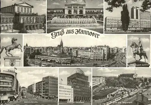 AK / Ansichtskarte Hannover Opernhaus Continental Haus Ernst August Denkmal Opernhaus Anzeiger Hochhaus Kat. Hannover