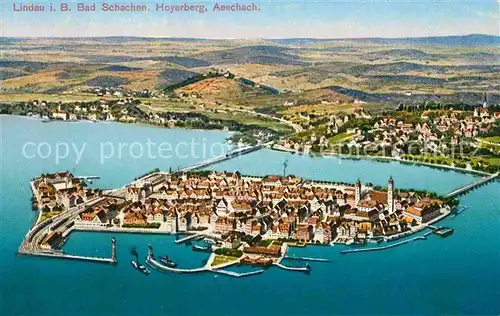 AK / Ansichtskarte Lindau Bodensee Bad Schachen Hoyerberg Aeschach Luftbild Kat. Lindau (Bodensee)