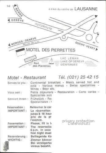 AK / Ansichtskarte Lausanne VD Motel des Pierrettes Kat. Lausanne