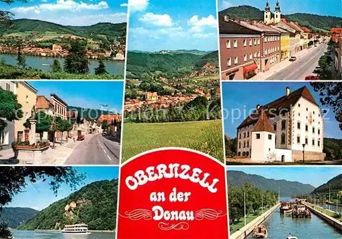 AK / Ansichtskarte Obernzell Donau Panorama Hauptstrasse Ausflugsdampfer Kat. Obernzell