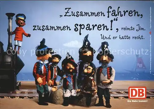 AK / Ansichtskarte Werbung Reklame Deutsche Bahn Jim Knopf Piraten  Kat. Werbung