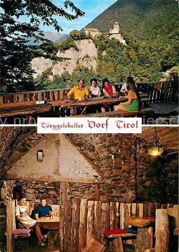AK / Ansichtskarte Dorf Tirol Toerggelekeller Gaststaette Sandgruberhof Schloss Tirol Kat. Tirolo
