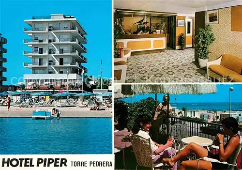 AK / Ansichtskarte Torre Pedrera Hotel Piper Foyer Terrasse Strand Kat. Rimini