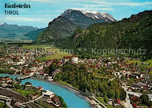 AK / Ansichtskarte Kufstein Tirol Alpenstadt mit historischer Festung Alpenpanorama Fliegeraufnahme Kat. Kufstein