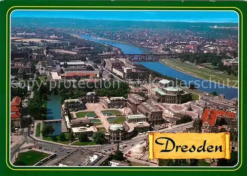 AK / Ansichtskarte Dresden Fliegeraufnahme Elbpartie Altstadt Kat. Dresden Elbe