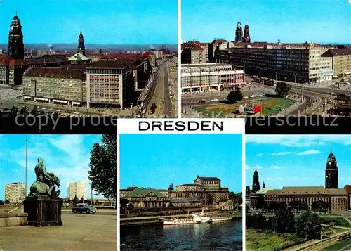 AK / Ansichtskarte Dresden Ernst Thaelmann Platz HOG Am Zwinger Postplatz Rathaus HOG Italienisches Doerfchen Rathaus Kat. Dresden Elbe