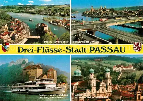 AK / Ansichtskarte Passau Dom Mariahilf Veste Burg Dreiflusseck  Kat. Passau