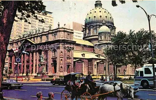 AK / Ansichtskarte Montreal Quebec Mary Queen of the World St James Cathedral Pferdedroschke Kat. Montreal
