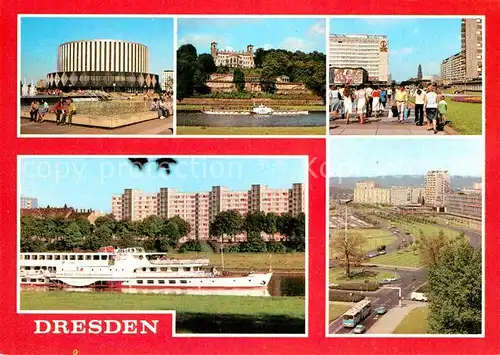 AK / Ansichtskarte Dresden Filmtheater Prager Strasse Pionierpalast Kaethe Kollwitz Ufer Pirnaischer Platz Kat. Dresden Elbe