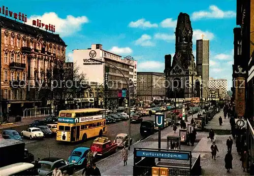 AK / Ansichtskarte Berlin Kurfuerstendamm mit alter und neuer Kaiser Wilhelm Gedaechtniskirche Kat. Berlin