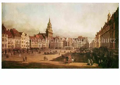 AK / Ansichtskarte Kuenstlerkarte Canaletto B. Bellotto Altmarkt zu Dresden Kat. Kuenstlerkarte