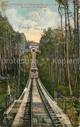 AK / Ansichtskarte Bergbahn Koenigstuhl Heidelberg Endstation Kat. Bergbahn