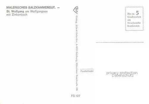 AK / Ansichtskarte St Wolfgang Wolfgangsee mit Zinkenbach Alpenpanorama Fliegeraufnahme Kat. St. Wolfgang im Salzkammergut