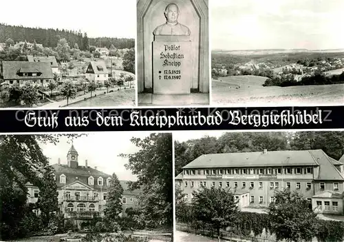 AK / Ansichtskarte Berggiesshuebel Kneipp Denkmal Paul Linde Haus Kurhaeuser Kneippkurort Kat. Bad Gottleuba Berggiesshuebel