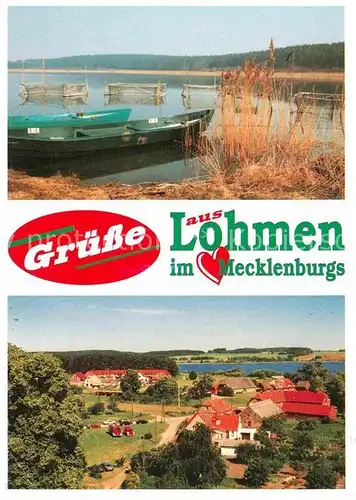 AK / Ansichtskarte Lohmen Guestrow Reusen im Lohmener See Dorfansicht Mecklenburgische Seenplatte Kat. Lohmen Guestrow