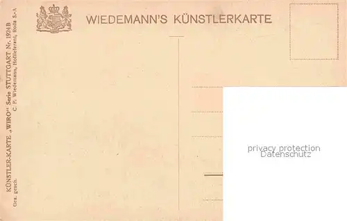 AK / Ansichtskarte Verlag Wiedemann WIRO Nr. 1924 B Stuttgart Marktplatz Rathaus  Kat. Verlage