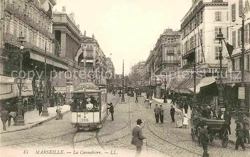 AK / Ansichtskarte Strassenbahn Marseille Cannebiere  Kat. Strassenbahn