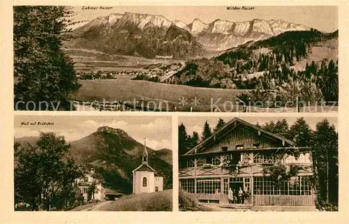 AK / Ansichtskarte Oberaudorf Gasthaus zum feurigen Tatzelwurm mit Kaisergebirge Kat. Oberaudorf