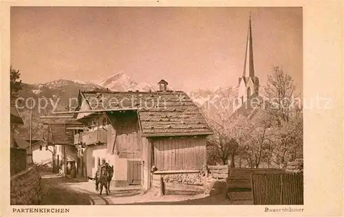 AK / Ansichtskarte Partenkirchen Ortspartie Bauernhaeuser Kat. Garmisch Partenkirchen